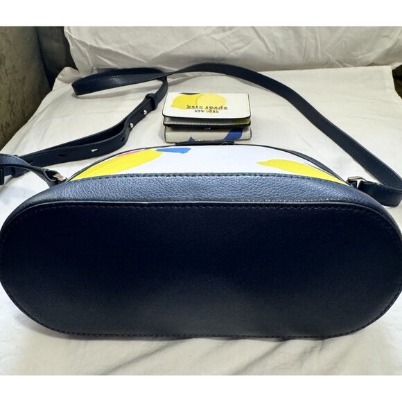 Kate Spade TWOFER Lemon Print‎ Dome Crossbody AND Matching Compact Wallet - Picture 4 of 15